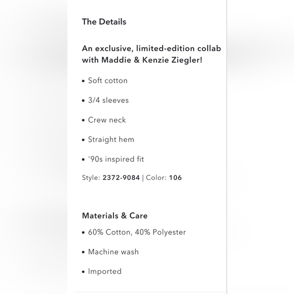 Maddie & Kenzie Ziegler Long Sleeve Top - Picture 4 of 7